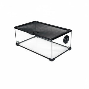 Terrarium en verre empilable pour reptiles avec couvercle grillagé