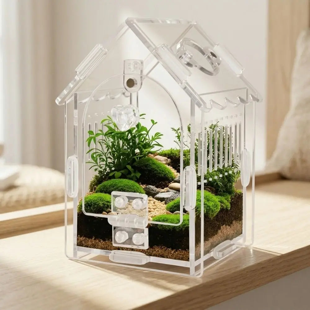 Terrarium en acrylique pour araignées sauteuses avec porte magnétique