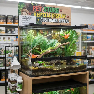 Terrarium en verre 50 × 30 × 35 cm avec base surélevée et double porte