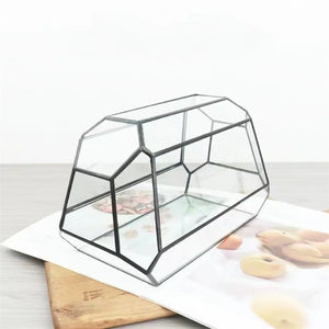 Terrarium géométrique en verre 26,5 × 13,7 × 15 cm